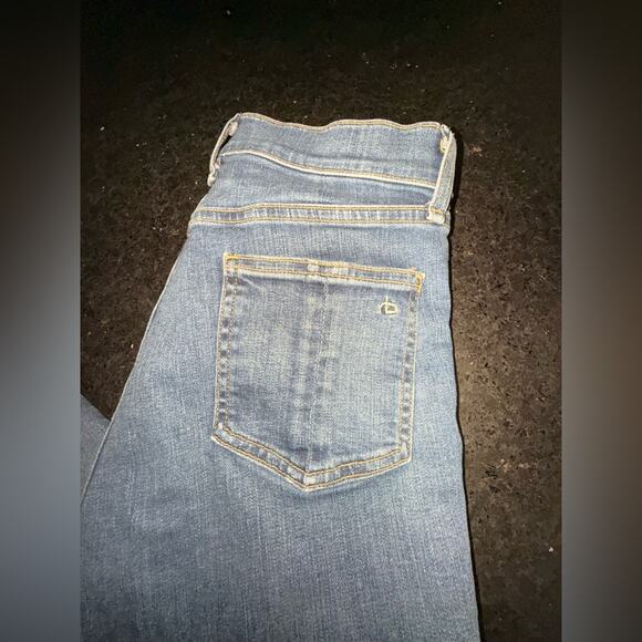 UEC RAG & BONE HIGH RISE ANKLE SKINNY RAW HEM FRONT PINTUCK SZ 26 - Picture 6 of 13